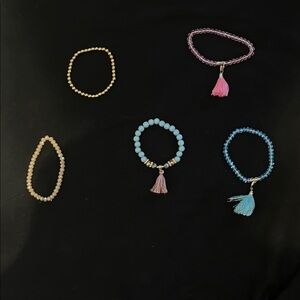 Colorful Beaded Bracelet Set with Tassels